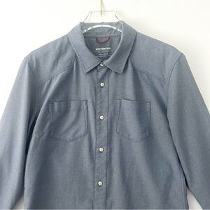 Western Rise Button Down Shirt Blouse Top Tech Travel Gorpcore Gray Size Medium